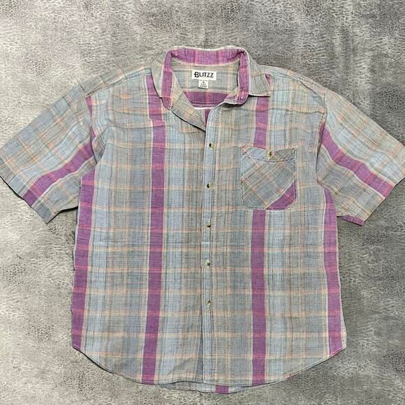 Blitzz retro mens casual button - Picture 1 of 8